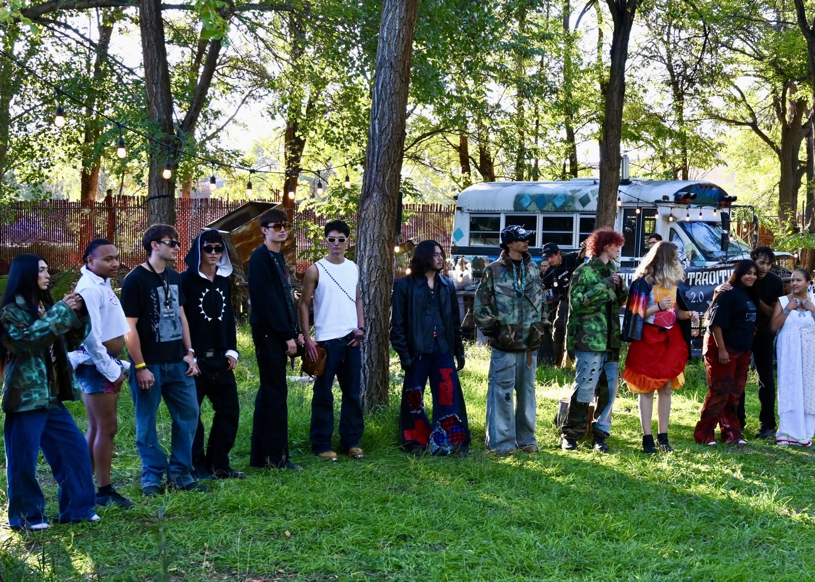 CAMP 2.0 mentees lined up on the runway at Chispas Farm