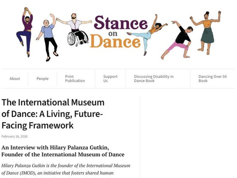 Screenshot of the Stance on Dance article